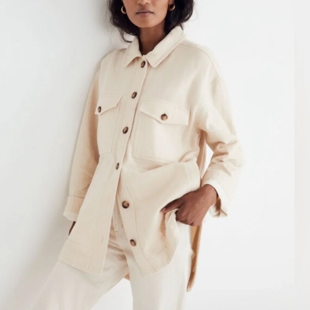 Madewell Womens Waffleback Branner Shirt Jacket Shacket - Picture 1 of 15